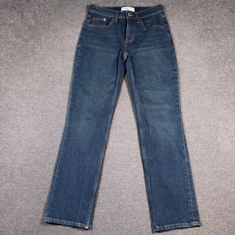 Abercrombie & Fitch Straight Leg Jeans — Dark Blue Denim